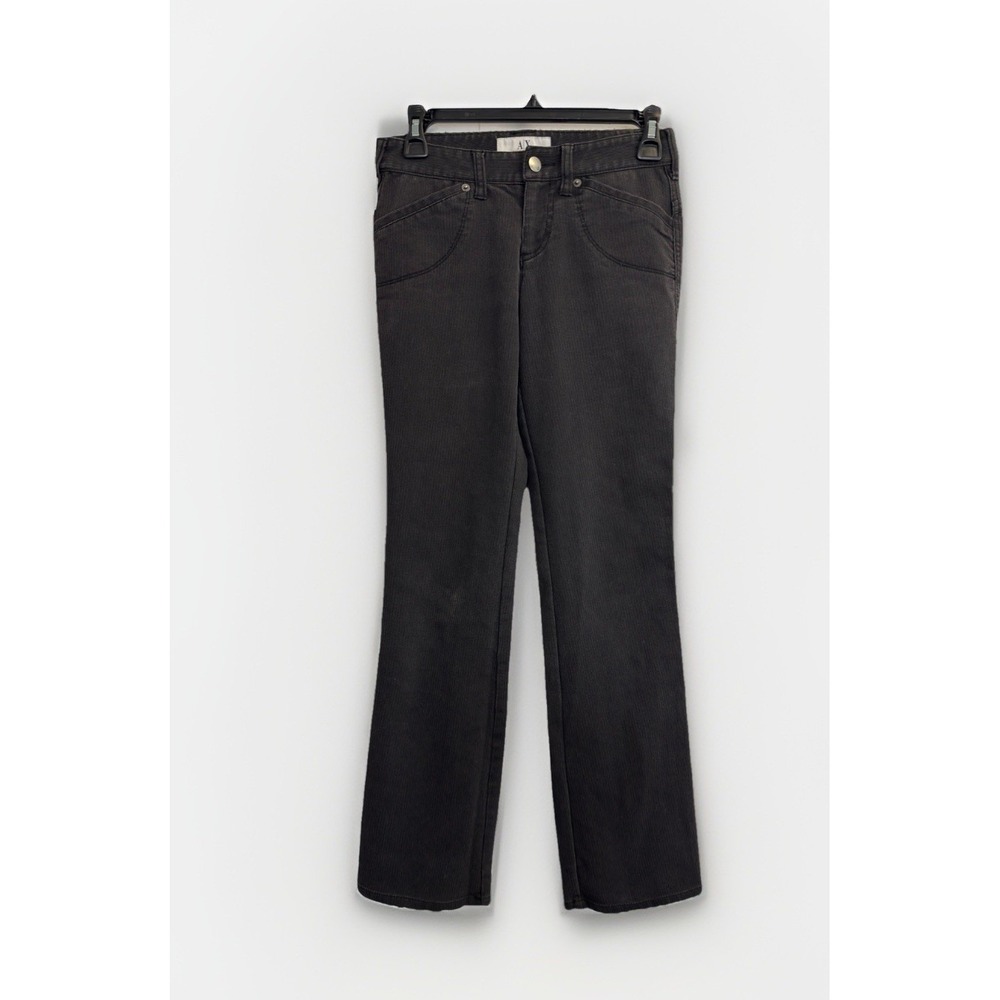 Armani Exchange Low Rise Boot Cut Cord Pants Women's Petite Size 0 Charcoal